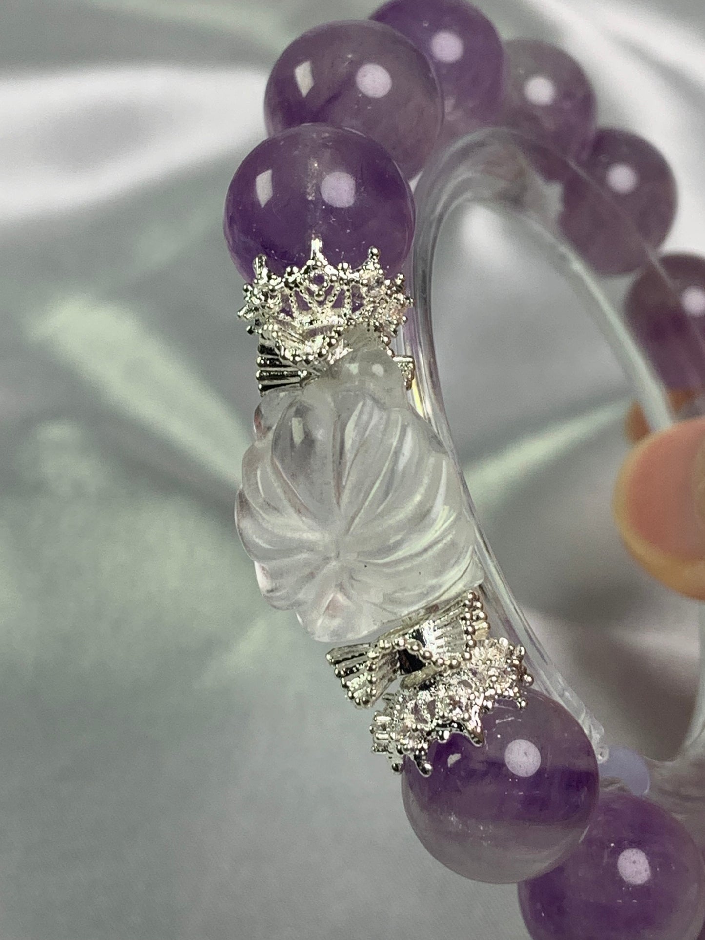 Attract Popularity: Amethyst & Nine-Tailed Fox (Kitsune) Crystal Bracelet