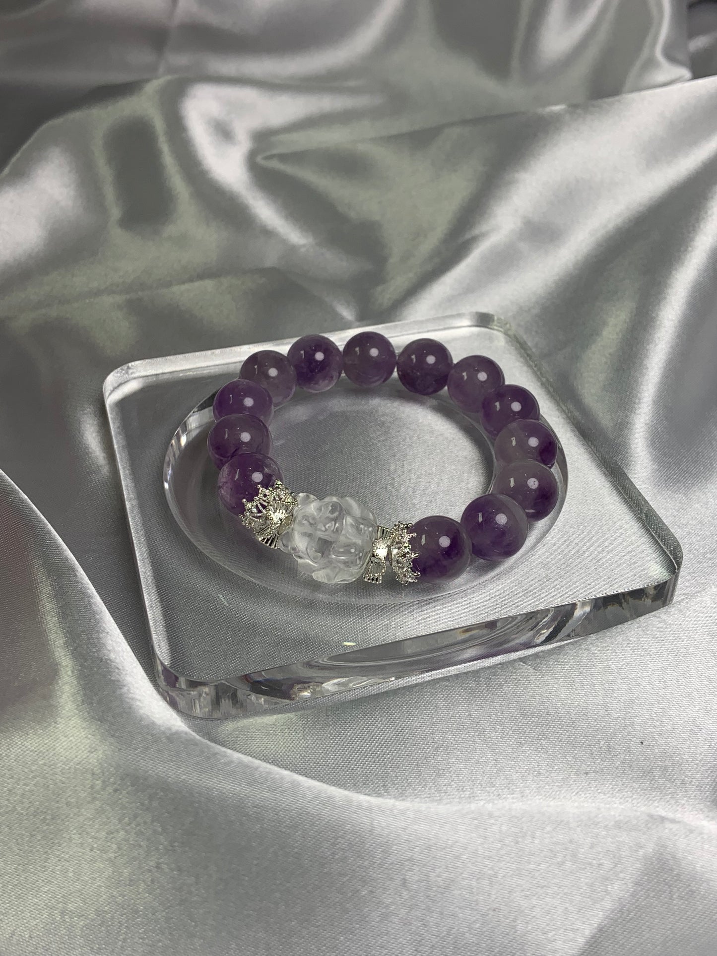 Attract Popularity: Amethyst & Nine-Tailed Fox (Kitsune) Crystal Bracelet